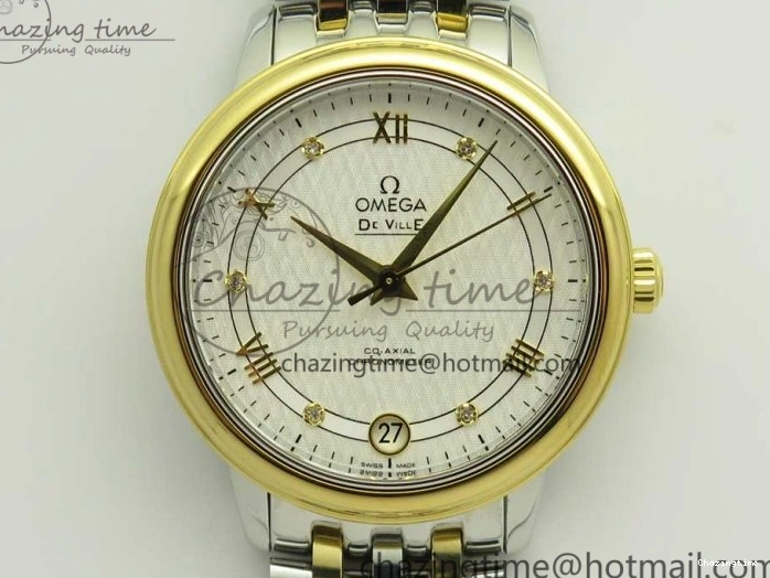 0523 Attractive De Ville Prestige Ladies 32.7mm SS MKF 1:1 Best Edition White Dial Roman Markers on SS YG Bracelet MIYOTA 7965